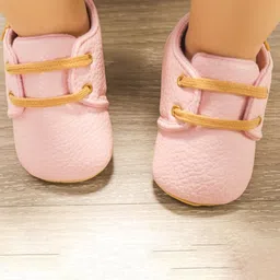 NESKA MODA Unisex Kids Anti-Skid Leatherette Lace-Up Booties-image-10