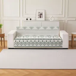 HOMETHREADS Green Embroidered Sofa Cover-picture-26