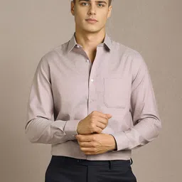 Louis Philippe Spread Collar Cotton Formal Shirt-picture-19