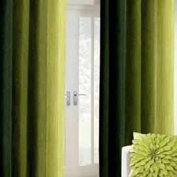 BELLA TRUE Green 2 Pieces Colour Blocked Window Curtains-picture-8