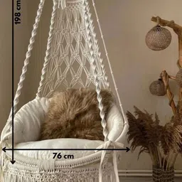 Alaaya Decor White Round Shaped Hammock Swing image 3