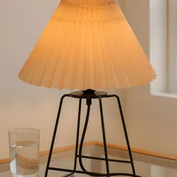 Homesake Beige & Black Frustum Shaped Table Lamp-image-92