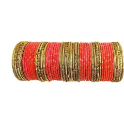 Shasmi Rose Glass Artificial Stones Bangle-image-1