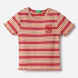 United Colors of Benetton Girls Striped Round Neck Regular Fit Top-picture-31
