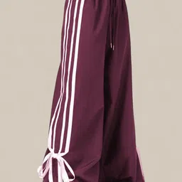 TABADTOD Women Striped Relaxed Loose Fit Easy Wash Trousers-image-77