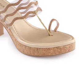 Rocia Women Embellished Party Block Heel Sandals image 4