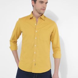 Numero Uno Men Spread Collar Solid Cotton Slim Fit Casual Shirt-picture-14