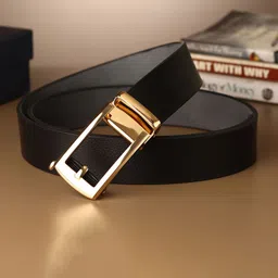 Metronaut Men Textured Leather Formal Belt image 3
