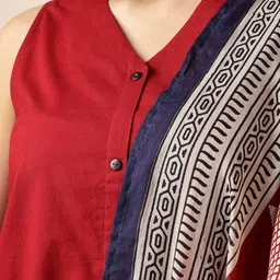 Anouk Women Regular Pure Cotton Kurta And Trousers With Dupatta image 4