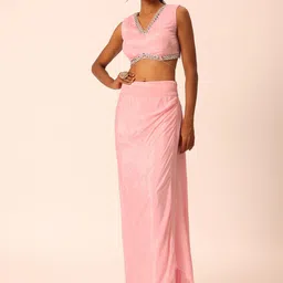 KALKI Fashion Embellished Top And Dhoti Skirt & Shrug Set-image-10