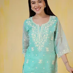 Uparna Women Blue Kurtas-image-35