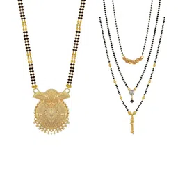 Bhanu diam Gold-Plated Brass Mangalsutra-picture-19