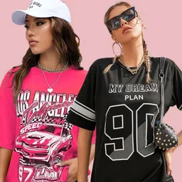 Metronaut Women 2 Printed Hooded Pockets T-shirt image 2