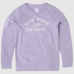 GAP Girls Typographic Printed Pure Cotton Crew-Neck Sweatshirt-image-95