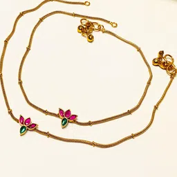 Anouk Gold-Plated Artificial Stones and Beads Anklet image 5