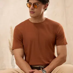 The Souled Store Earthen Clay Round Neck Pure Supima Cotton T-Shirt-picture-51