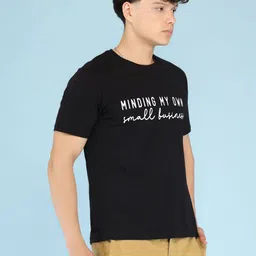BRAWNY BATTLER Men Typography Printed Round Neck Cotton T-shirt image 4