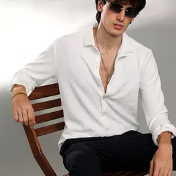 Campus Sutra Men Comfort Spread Collar Solid Casual Shirt-image-56