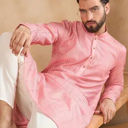 SWAGG INDIA Men Striped Festive Straight Kurta image 2