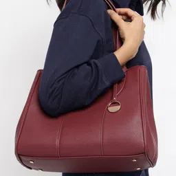 IRTH by House of Titan Textured Structured Shoulder Bag with Tasselled-picture-23