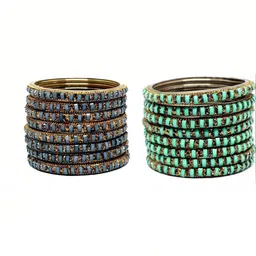 THE BLAZZE Multi Glass Artificial Stones & Beads Bangle-picture-22