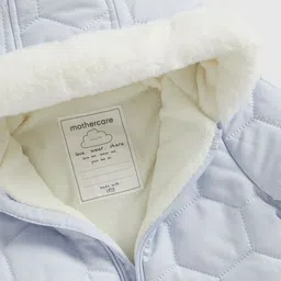 mothercare Boys Solid Hooded Sleepsuit image 3