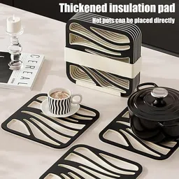 venimall Heat Resistant Trivet Mats | Faux Leather Dining Table Mats no Trivet image 2