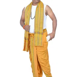 TUNI MANI Men Cotton Drawstring Dhotis-image-65