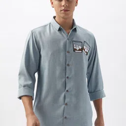 HAMPTONS Men Standard FitSpread Collar Graphic Printed Cotton Casual Shirt-picture-35