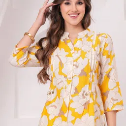 HIGHLIGHT FASHION EXPORT Printed Mandarin Collar Shirt & Trousers image 4