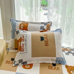 JC HOME Blue & White Conversational Printed 140 TC Queen Bedsheet Set 1.5 m x 2.0 m image 2