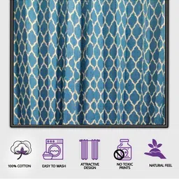 Trance Home Linen Blue & White Set of 2 Geometric Door Curtain image 3