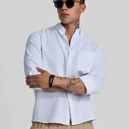Snitch Men Smart Button-Down Collar Solid Cotton Casual Shirt-image-45