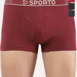 Sporto by Macho Men Pack Of 4 Cotton Mid Rise Trunks-picture-13