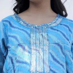 Aujjessa Women Printed Regular Sequinned Kurta with Trousers image 2