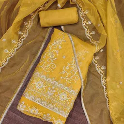 KALINI Embroidered Pure Silk Unstitched Dress Material-picture-13