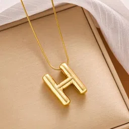 Estailo fashion Gold-Plated H Initial Alphabet Pendant With Chain-picture-37