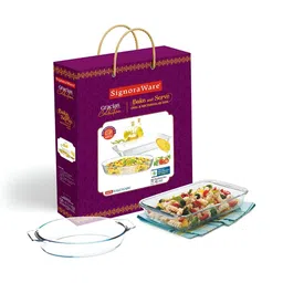 SignoraWare 2 Pcs Transparent Pure Borosilicate Glass Heat Resistant Bakewares image 5