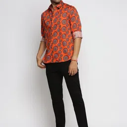 SHOWOFFFF Men Smart Slim Fit Printed Casual Shirt image 3