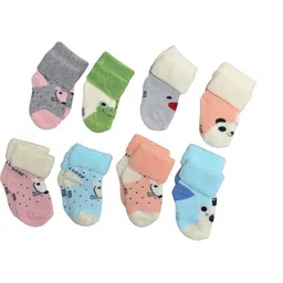heartbury Kids Pack Of 8 Printed Cotton Ankle-Length Socks image 2