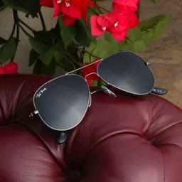 Ted Smith Unisex Black Lens & Gunmetal-Toned Aviator Sunglasses with-picture-36