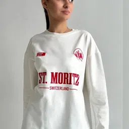 LULU & SKY Women Typography Printed Round Neck Pure Cotton Oversized T-shirt-picture-35