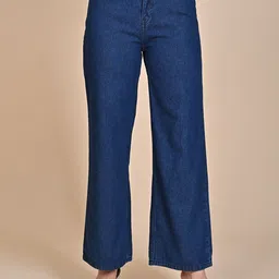 URBAN POCHE Women Wide Leg High-Rise Cotton Jeans-picture-38