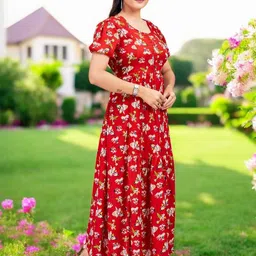 GULKEE FAB Floral Printed Round Neck Anarkali Kurti image 3