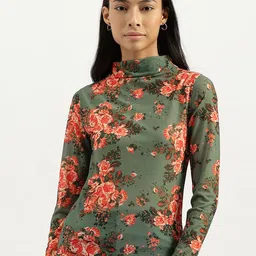 United Colors of Benetton Women Floral Printed Hooded Drop-Shoulder Sleeves Pockets T-shirt-picture-28