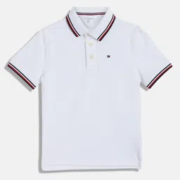 Tommy Hilfiger Boys Solid Polo Collar Cotton T-shirt image 1