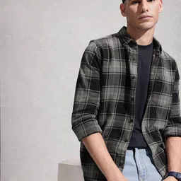 WROGN Checked Pure Cotton Casual Shirt-image-55