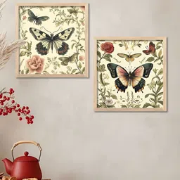Kotart Brown & Green 2 Pieces Butterfly Wood Wall Art-picture-38