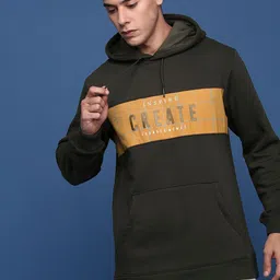 SHOWOFFFF Men Colourblocked Hooded Sweatshirt image 4