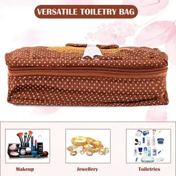 Kuber Industries Maroon & Brown 2 Pieces Polka Dot Printed Jewellery Organiser image 5